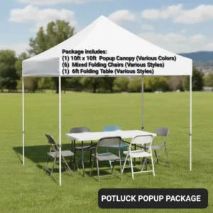 Popup Canopy with Table Chairs Combo