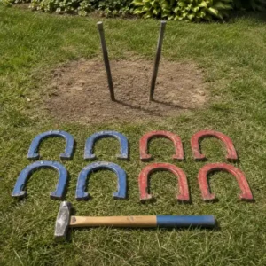 Horseshoes Game Set with Stakes and Hammer