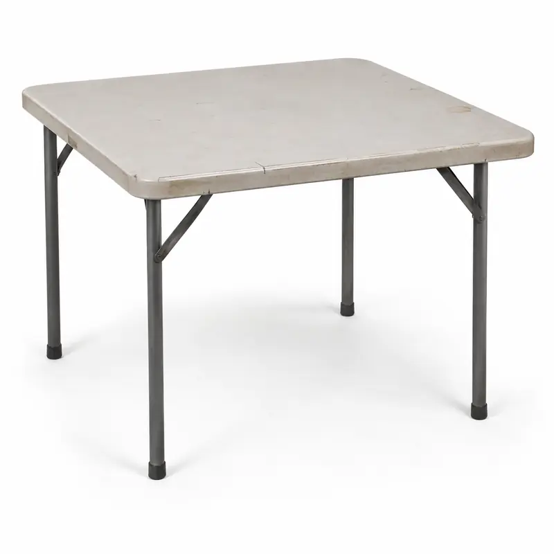 Basic square folding card table with metal legs