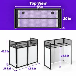 Portable DJ table and event booth kiosk dimensions
